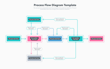 Aufkleber - Simple modern template for process flow diagram. Flat design, easy to use for your website or presentation.