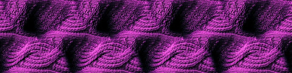 Wall Mural - Knitted Wool Texture. Lavender Seamless Knitting.