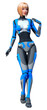 © photosvac - 3D Rendering Female Robot on White