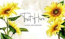 Beautiful Sun Flower Floral Background Template