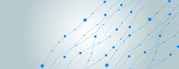 Aufkleber - Smooth wavy lines with dots. Vector horizontal illustration. Imitation sea and abstract forms. Modern decorative design