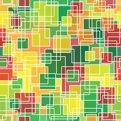 Canvas Print - quad seamless pattern. repeated overlap hexagon motif texture print