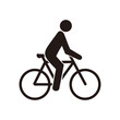 cyclist icon illustration in flat style on white background