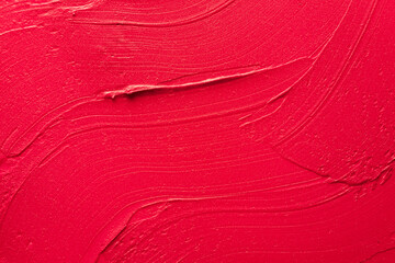 Wall Mural - Lipstick smudge wave raspberry red texture background