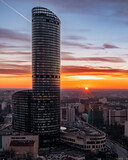 Fototapeta Miasto - Sky Tower o wschodzie słońca, Wrocław, Polska, Poland