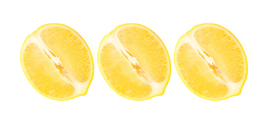 Wall Mural - Fresh lemon isolated on white background.