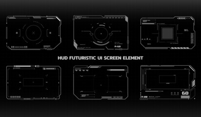 Leinwandbilder - HUD UI Futuristic Screen Monitoring Virtual System Analysis Infographic Vector Design. Modern Hi Technology Digital Aiming Target Scanning Illustration.