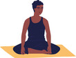 © Good Studio - Man Sitting in Lotus Pose During Meditation Illustration
