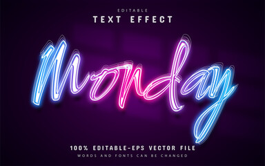 Monday neon text effect