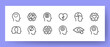 © Svitlana - Psychological state icons set. Heartbreak, split personality, healthy thinking and meditation icons. Psychology concept. Vector EPS 10