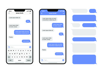 Smartphone message with bubble chat