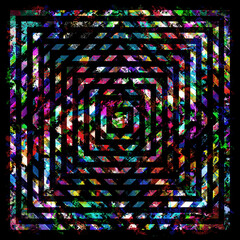 Aufkleber - Colorful artistic paint background, abstract digital art illustration with lines.