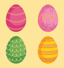 Wall Mural - easter eggs icon set