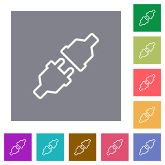 Poster - Unplugged power connectors outline square flat icons