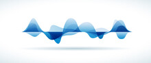 Blue Audio Sound Waves, Vector Abstract Background