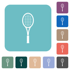 Wall Mural - Single tennis racket rounded square flat icons