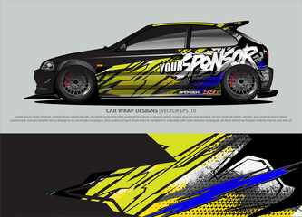 race car Livery for vehicle wrap design vector 
