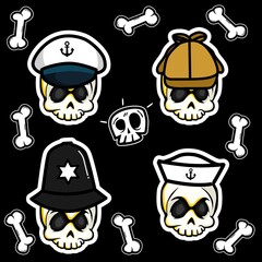 Wall Mural - Skull and crossbones icon set sticker