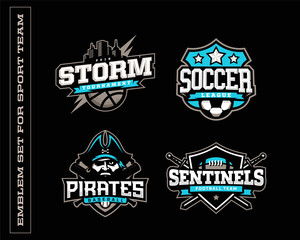 Wall Mural - Modern professional logos and emblems for various sports teams