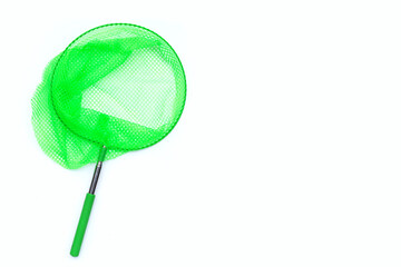 Butterfly net on white background