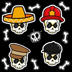 Sticker - Skull and crossbones icon set sticker