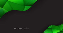 Realistic Textured Green Background Vector, Frame Low Poly Concept