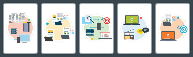 Wall Mural - connection, backup, report, sharing, communication and computer icons. concepts of file connection, 