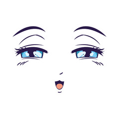 Canvas Print - anime face thinking