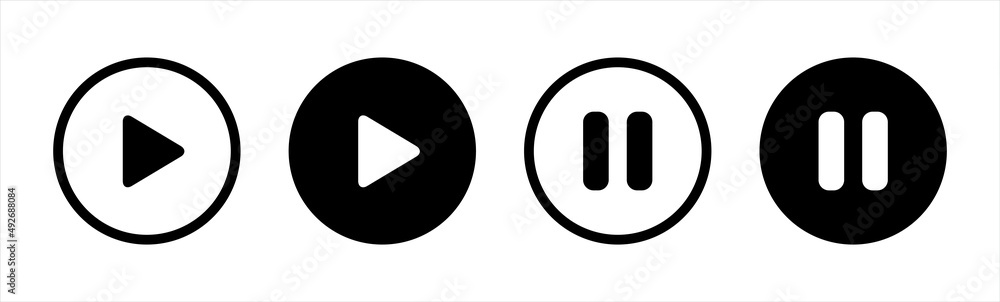 Vetor Play and pause buttons symbol, vector illustration do Stock ...