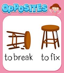 Wall Mural - opposite words for to break and to fix