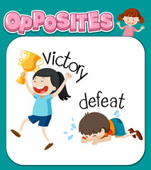Wall Mural - opposite words for victory and defeat