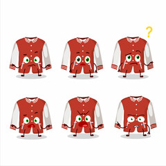 Canvas Print - Cartoon character of red baseball jacket with what expression