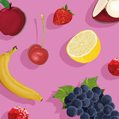 Poster - realistic fruits cartel