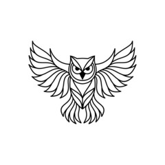 Wall Mural - Owl line art logo design inspiration