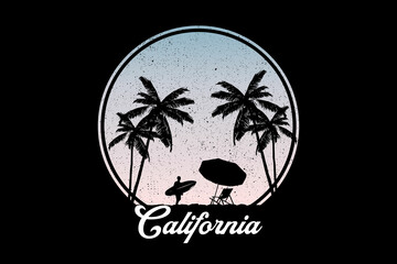 silhouette california summer retro vintage