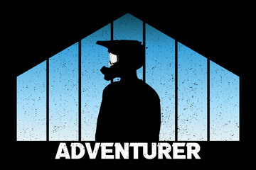 Wall Mural - silhouette adventurer retro vintage