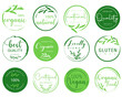 © bbeer.s - Organic food and natural product logo, sign, sticker, labels and badges collection for food market, organic and natural products promotion and premium quality food and drink. Vector illustration.