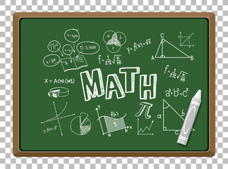 Wall Mural - math formula on blackboard isolated grid background