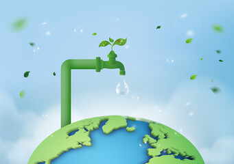 Wall Mural - concept of eco and wolrd water day
