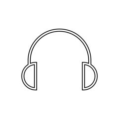 Poster - Headphone icon in line style