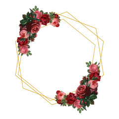 Illustration vector graphic of red roses wreath