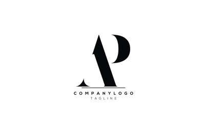 Alphabet letters Initials logo AP