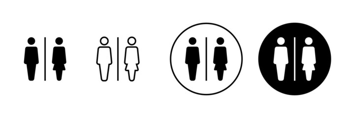 Wall Mural - Toilet icons set. Girls and boys restrooms sign and symbol. bathroom sign. wc, lavatory