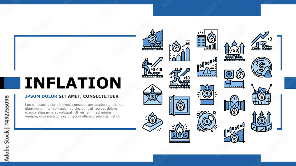 Pinterest Layout Inflation Rate Design Inflation Financial World Problem Landing Web Page Header Banner ...