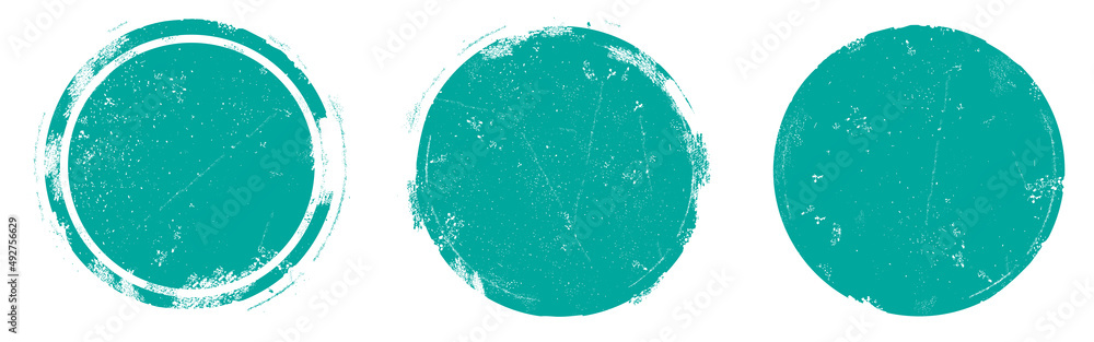 Circle grunge stamp set. Round vector isolated on white background ...
