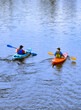 Couple kayaking on the river