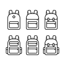 Line Backpack Icon Vector Illustration