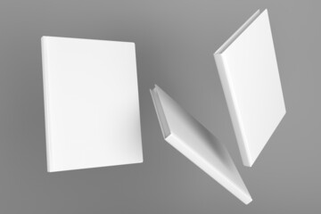 3d render. Blank template for book cover design. Book mockup