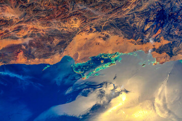 Wall Mural - abstract background from the beauty of the earth's crust. digital enhancement. elements by nasa