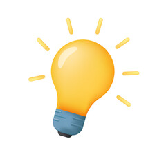 Canvas Print - Lightbulb vector illustration in 3d style isolated on white background
